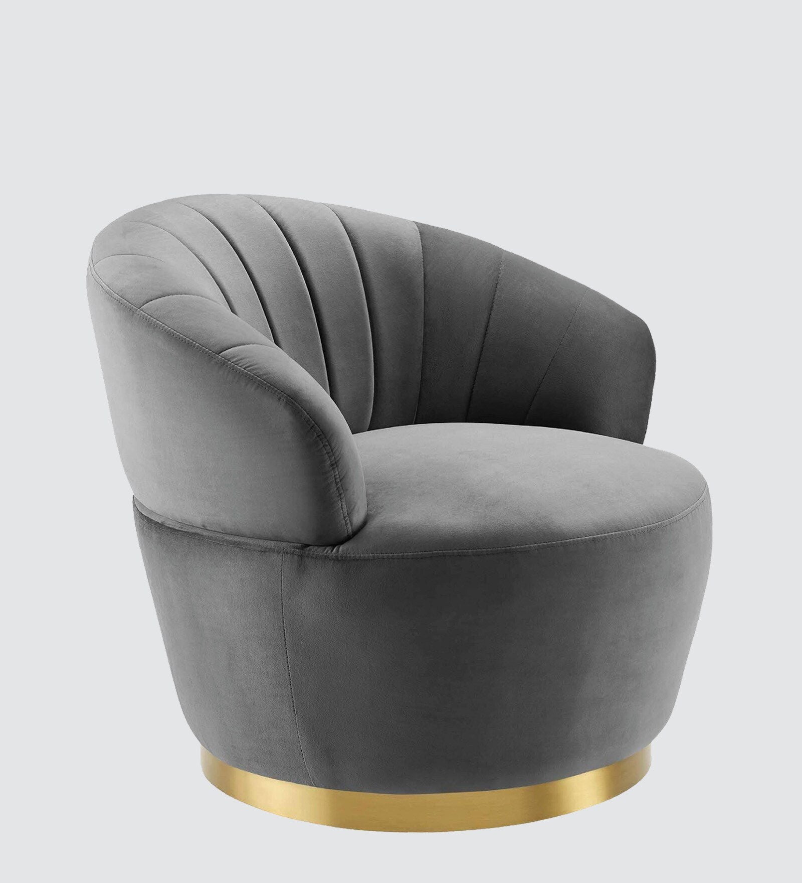 Fabric Low Back Lounge Chair In Velvet Pitch