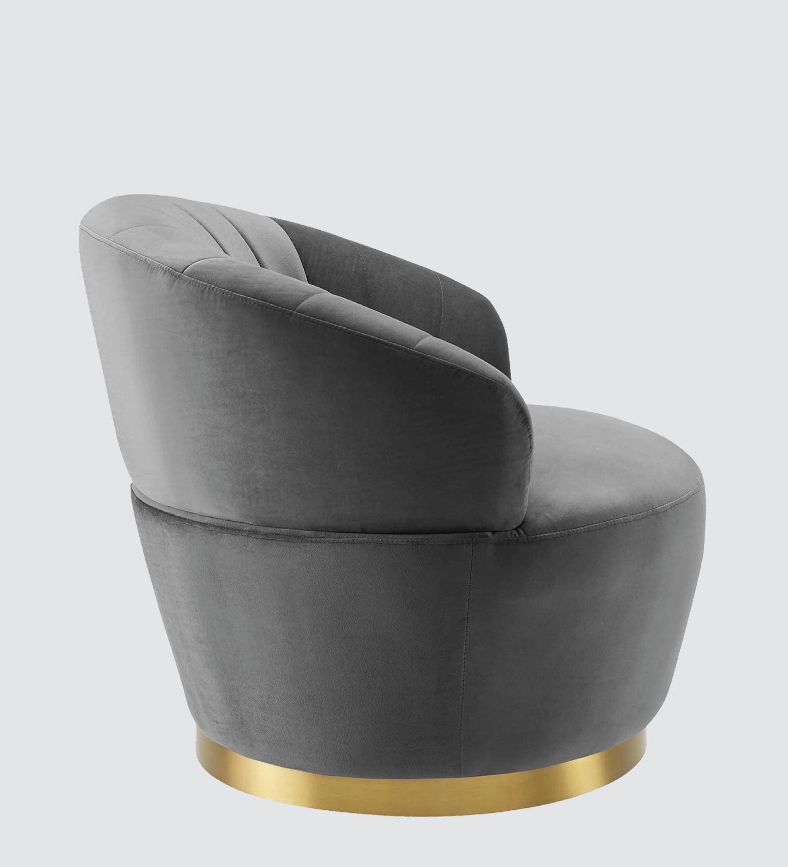 Fabric Low Back Lounge Chair In Velvet Pitch