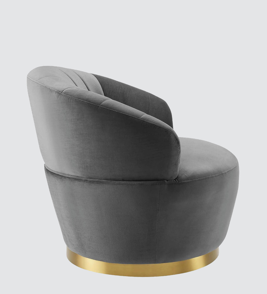 Fabric Low Back Lounge Chair In Velvet Pitch