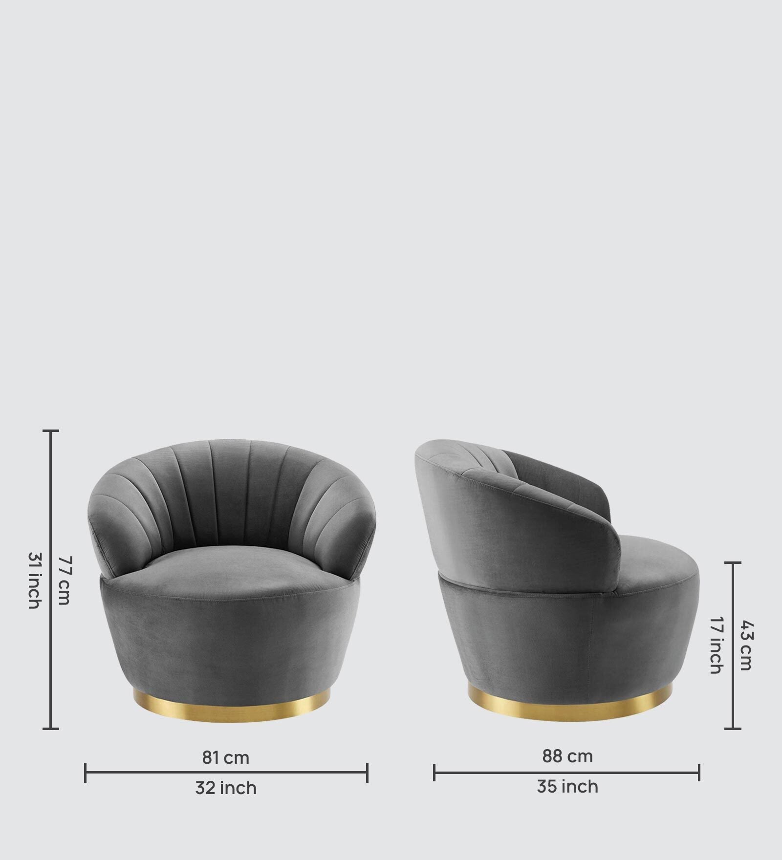 Fabric Low Back Lounge Chair In Velvet Pitch