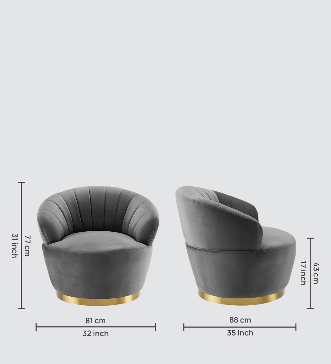 Fabric Low Back Lounge Chair In Velvet Pitch