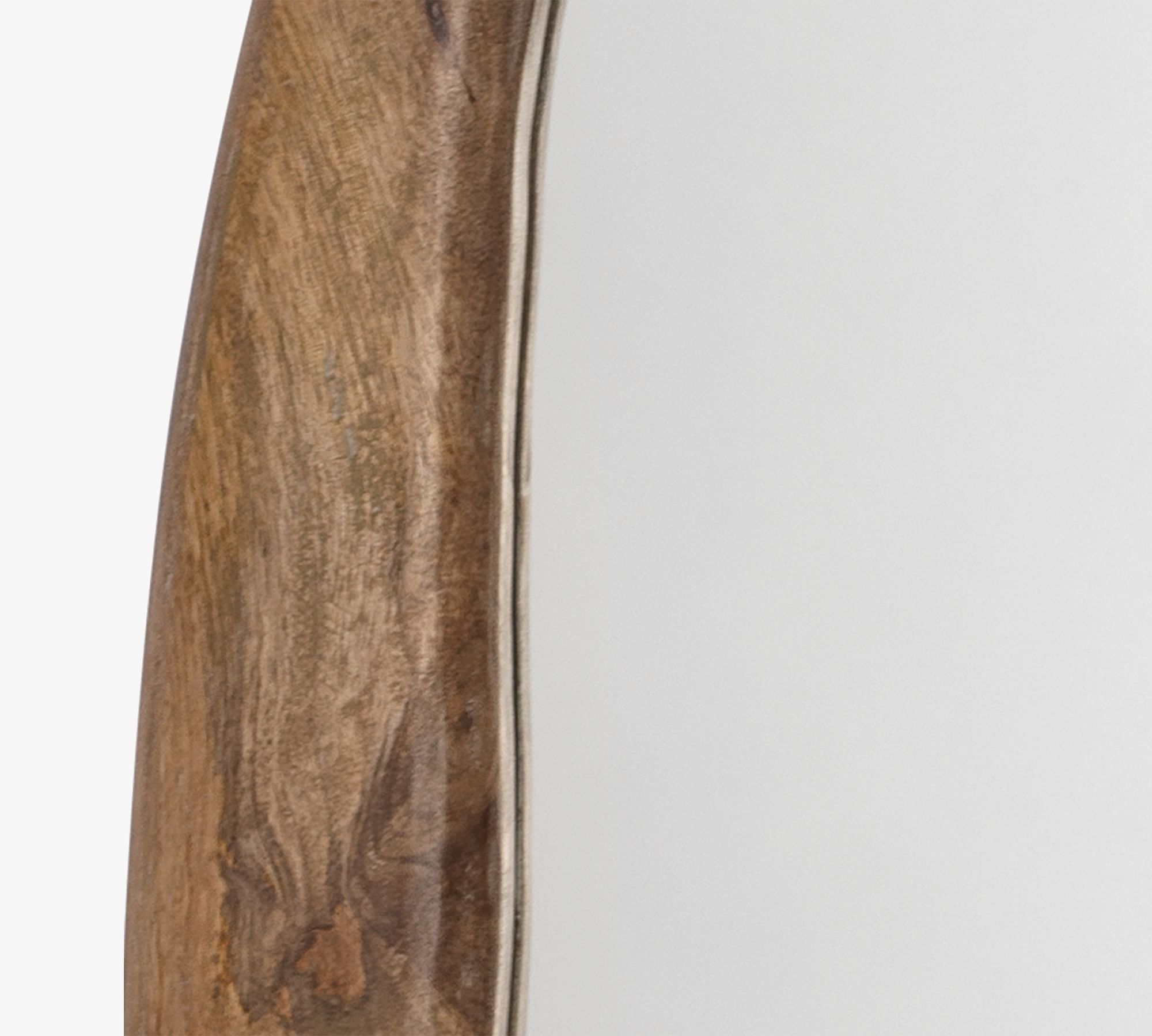 Natural Wooden Oval Wall Mirror