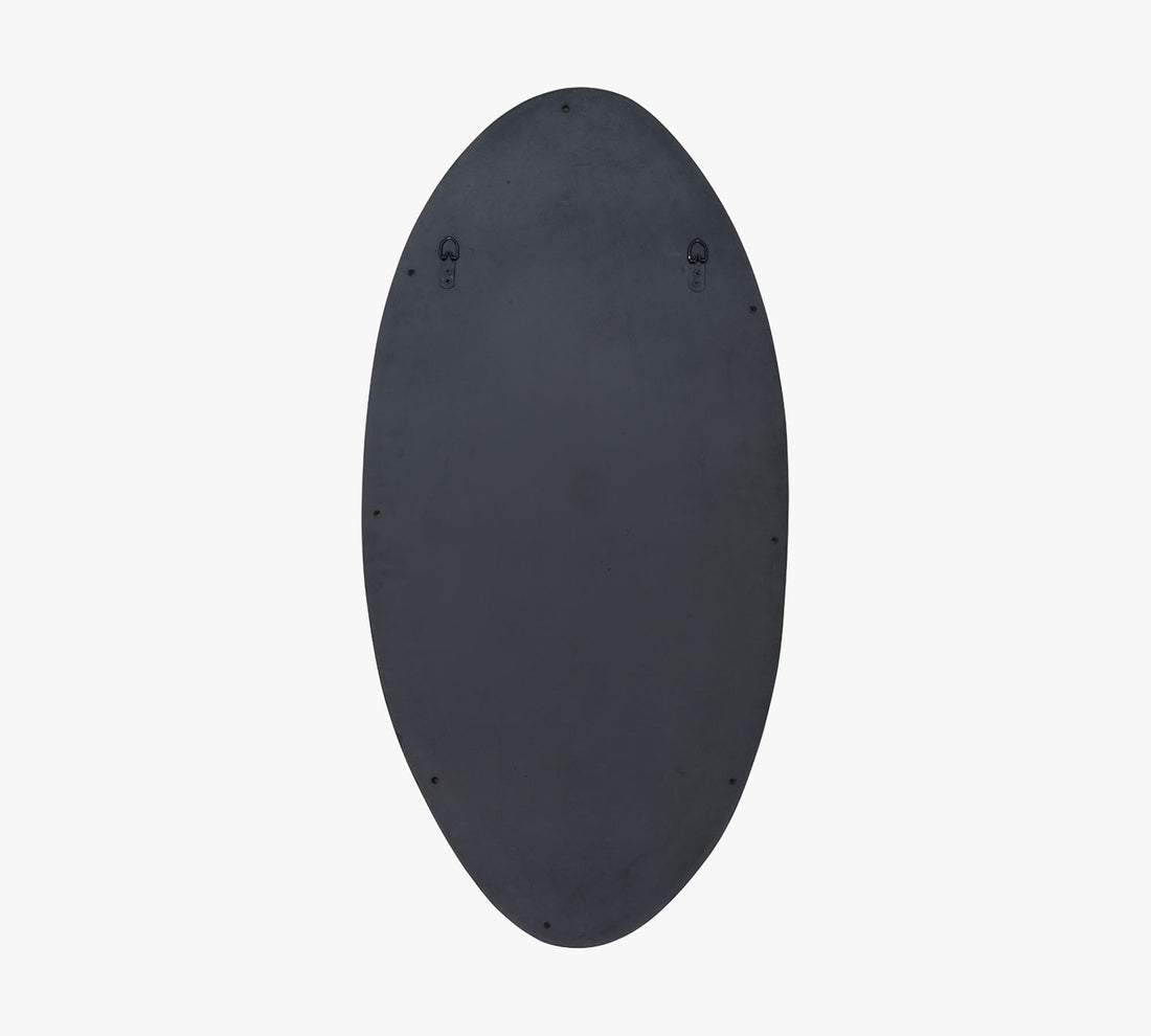 Natural Wooden Oval Wall Mirror