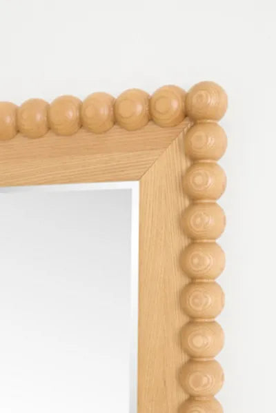 Wood Bobbin Rectangle Portrait Wall Mirror