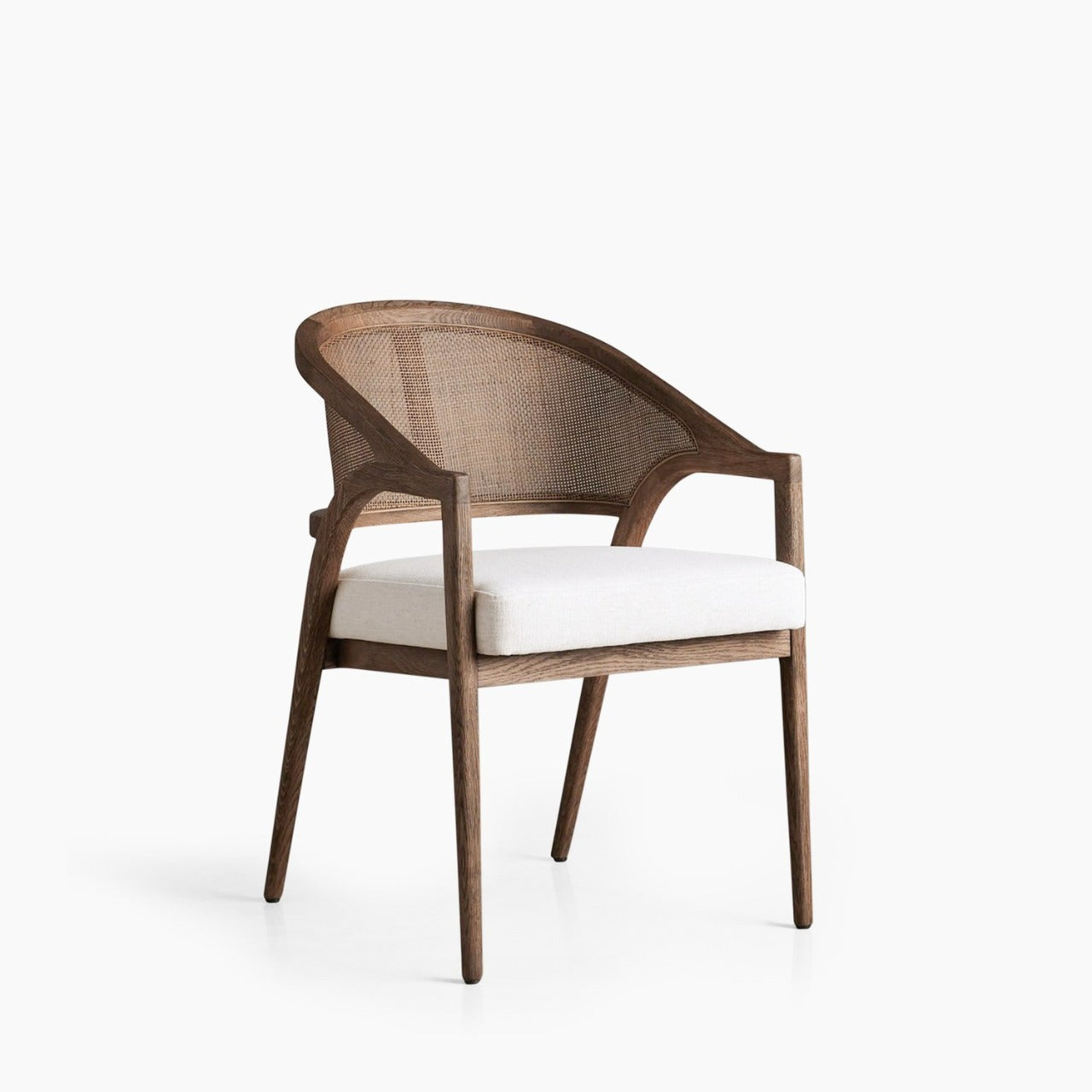 Rattan Chair - Almond Beige - Burnt Amber
