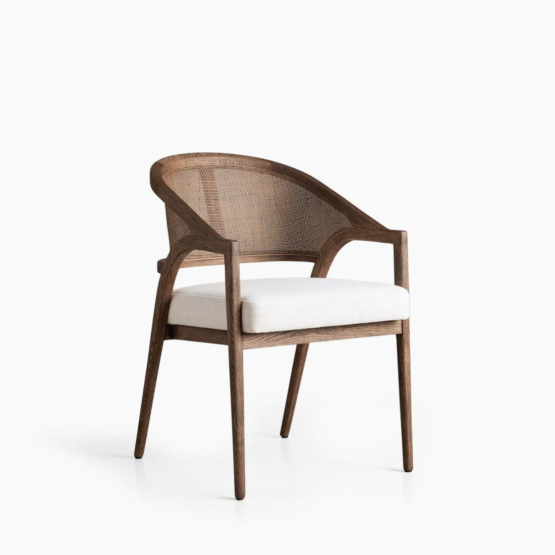 Rattan Chair - Almond Beige - Burnt Amber