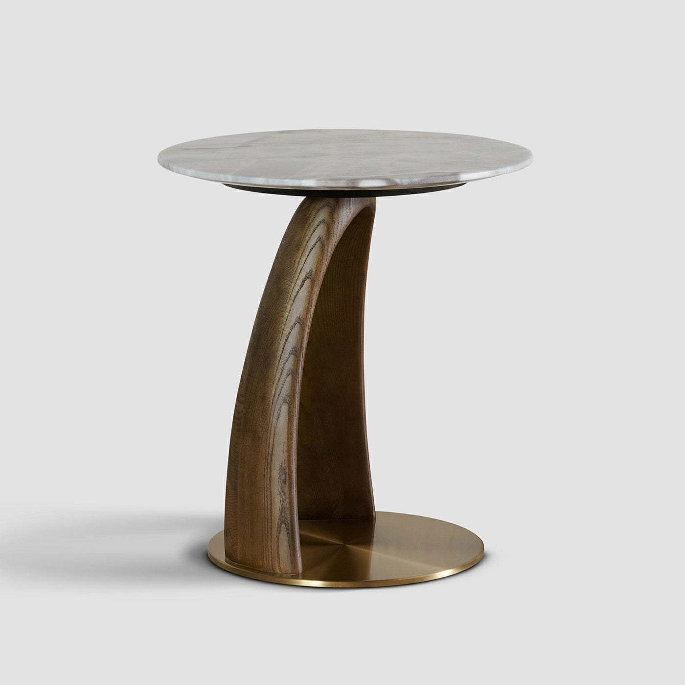 Side Table, Victoria Marble & Walnut Veneer