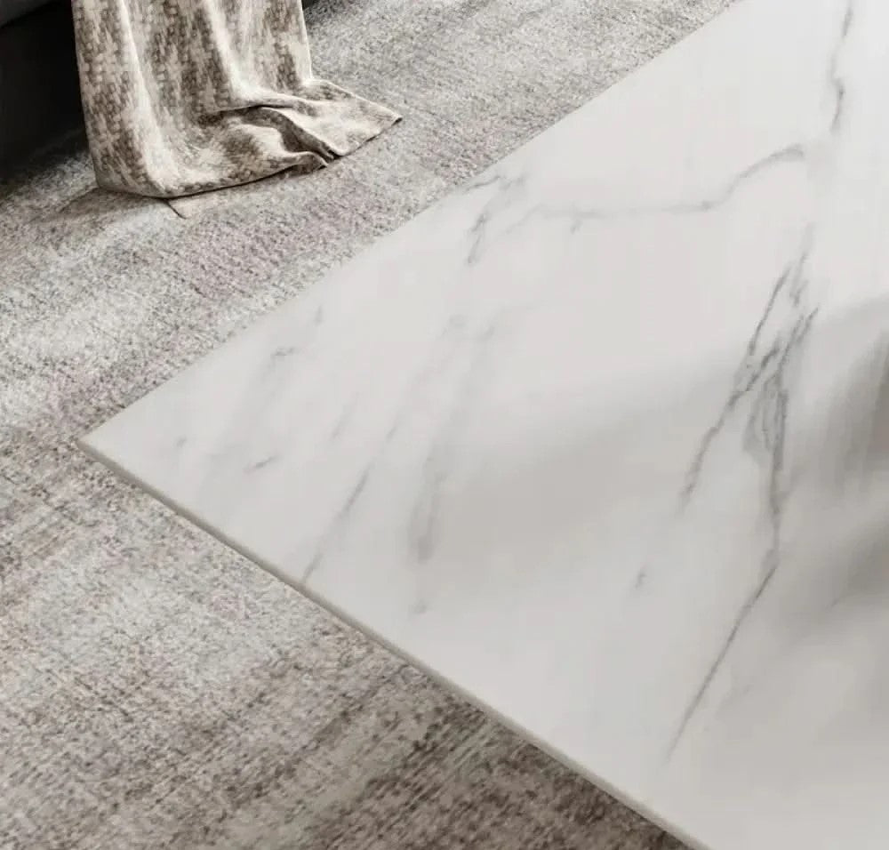 Trapezoid Faux Marble Coffee Table