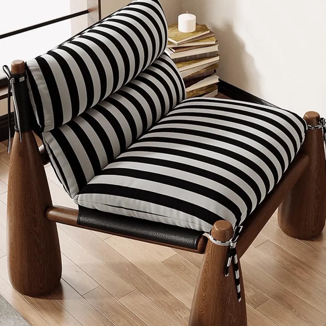 Designer Wood Leg  Cushion Accent Chair