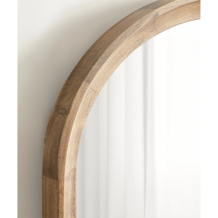 Modern Transitional Arched Wooden Wall Mirror