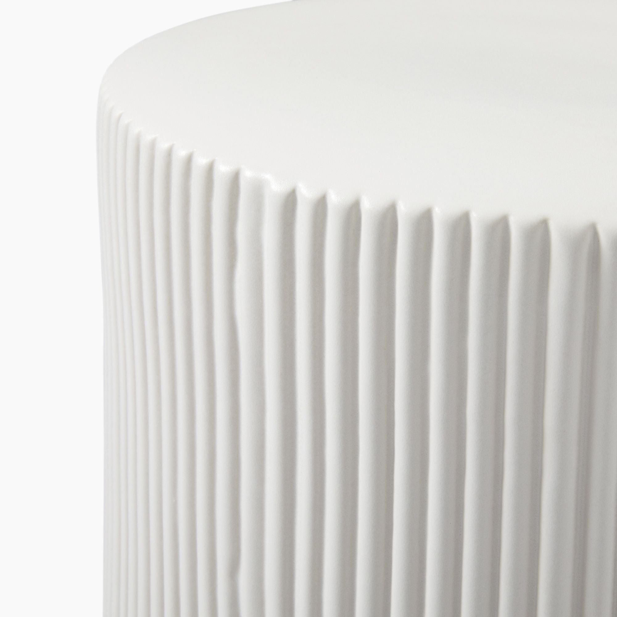 Fluted Ceramic Indoor/Outdoor Side Table