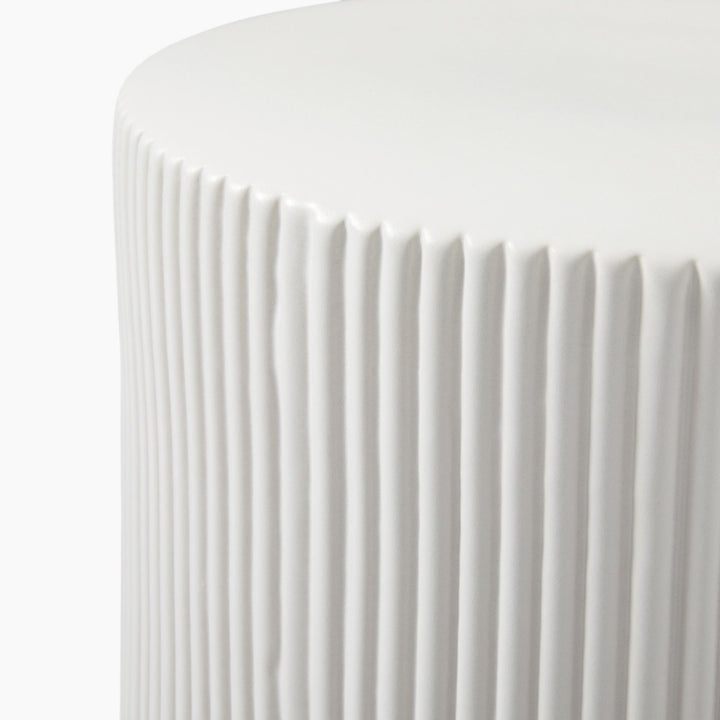 Fluted Ceramic Indoor/Outdoor Side Table