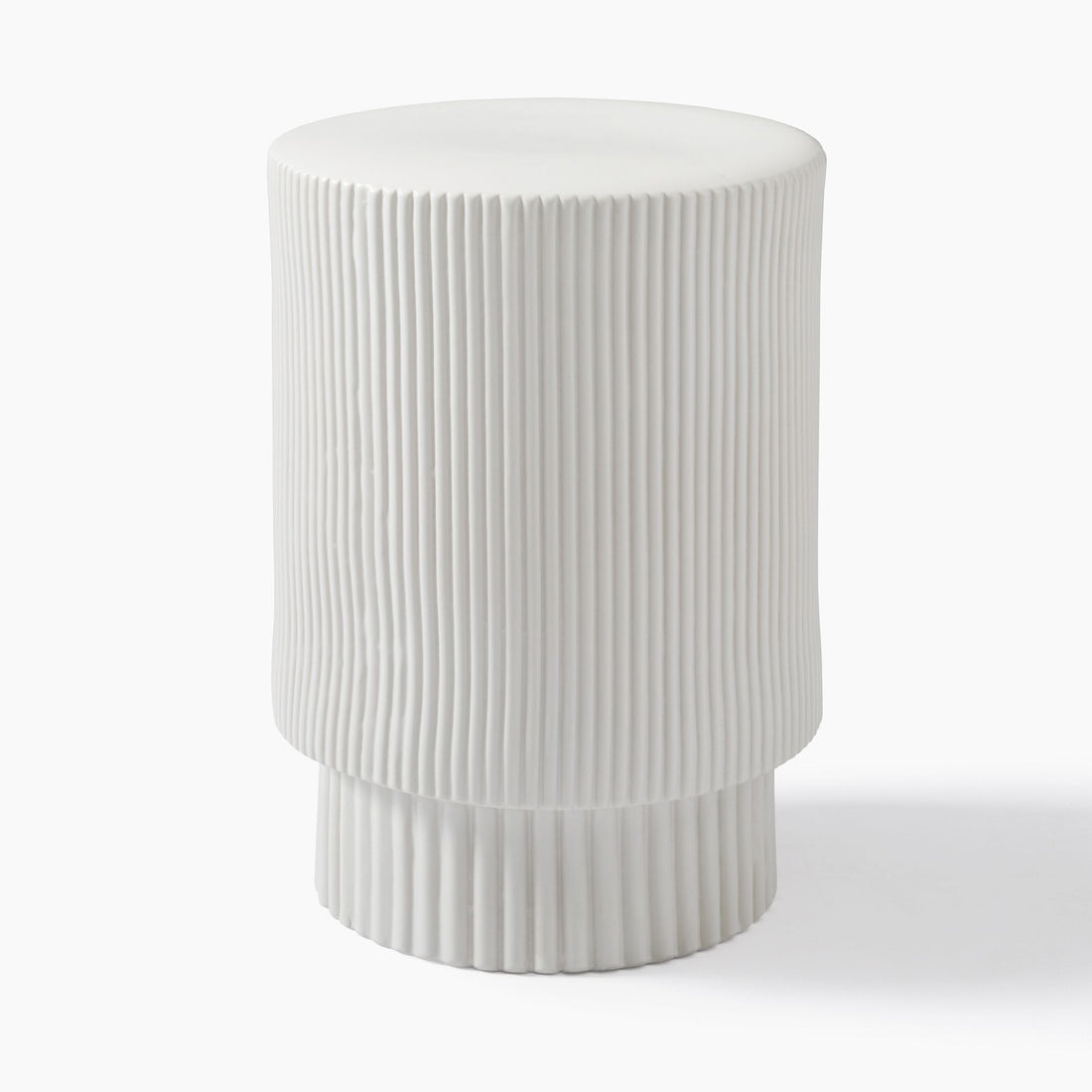 Fluted Ceramic Indoor/Outdoor Side Table
