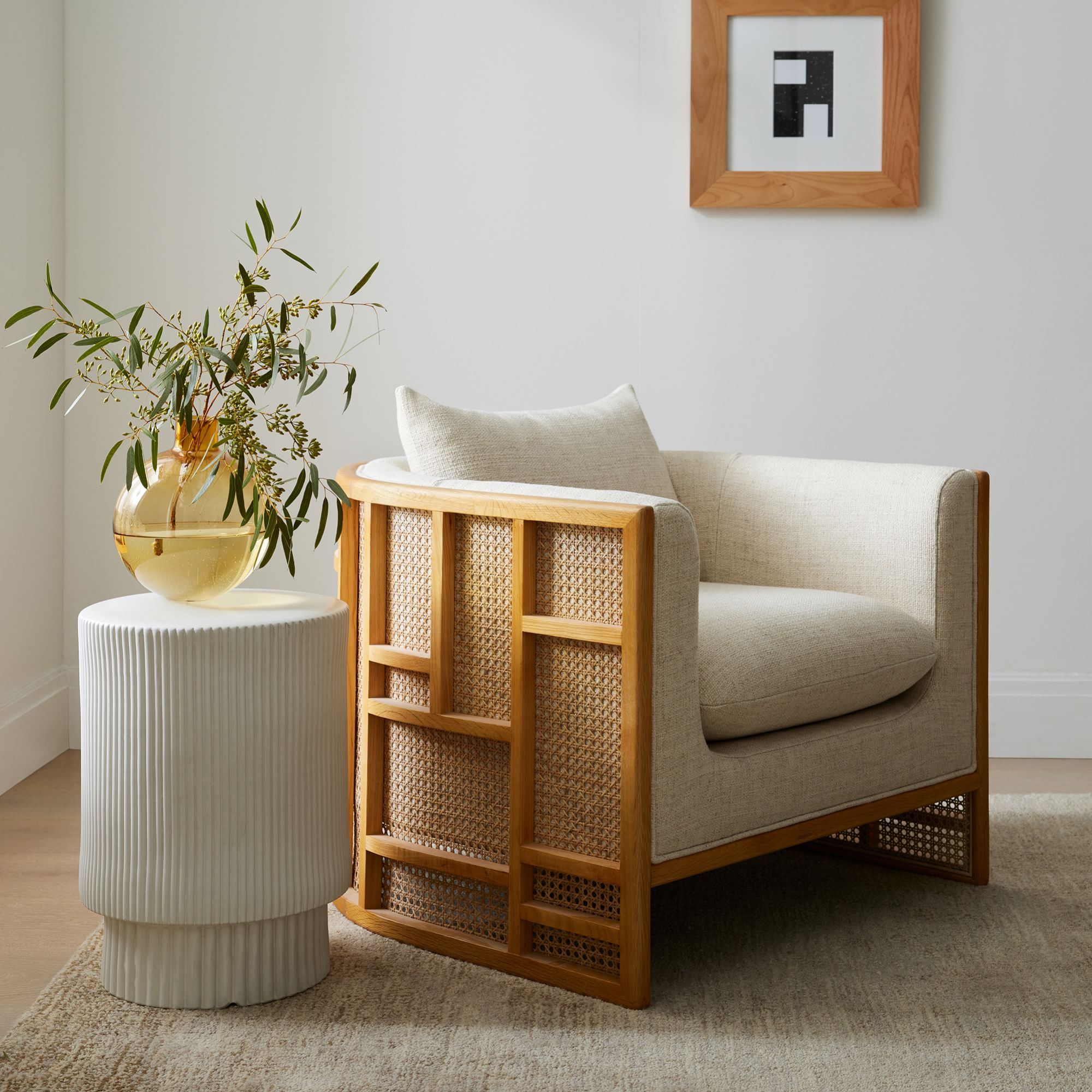 Fluted Ceramic Indoor/Outdoor Side Table