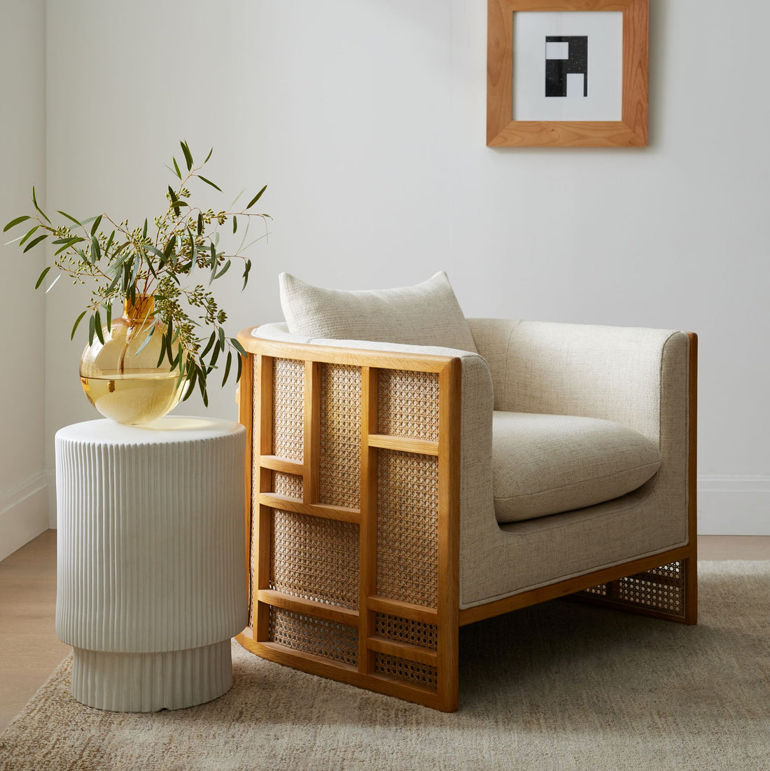 Fluted Ceramic Indoor/Outdoor Side Table