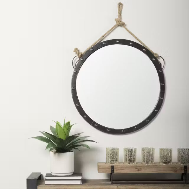 Round Metal Frame Mirror