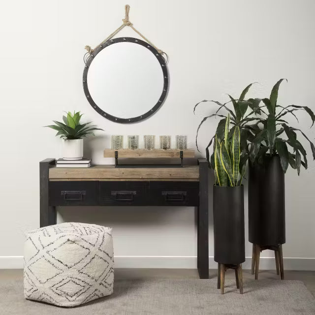 Round Metal Frame Mirror