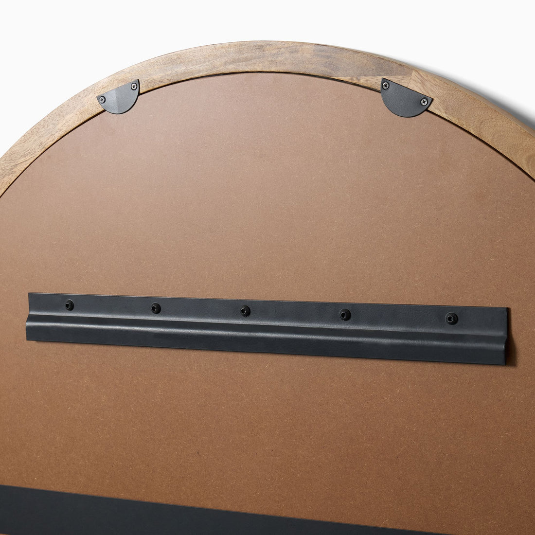 Frida Fluted Wood Round Wall Mirror