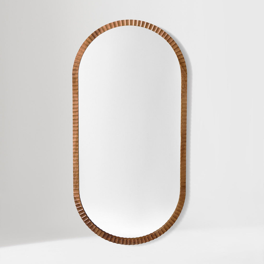 Frida Fluted Wood Wall Mirror