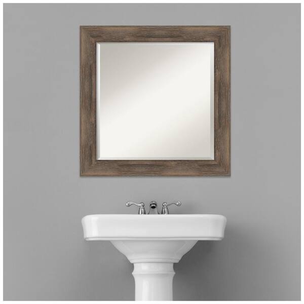 Rustic Square Framed Bathroom Vanity Wall Mirror