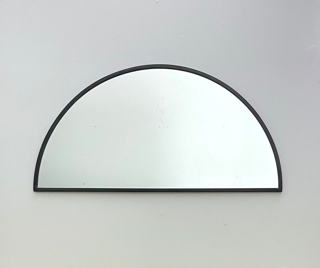 Half Circle Mirror Gray Border Handmade Wall Mirror