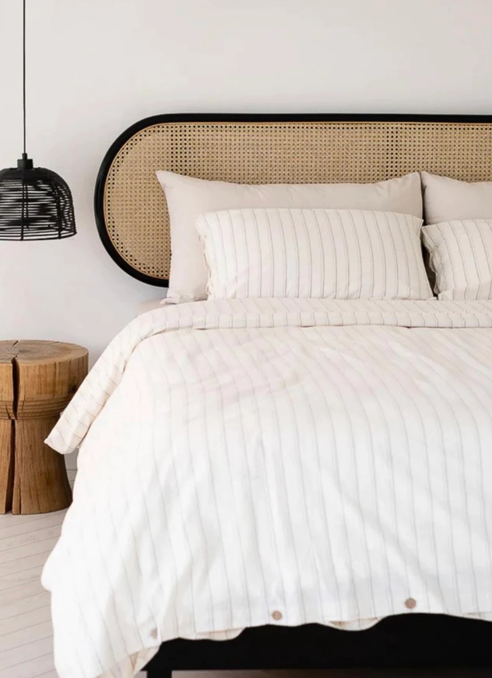 Rattan Black Frame Headboard