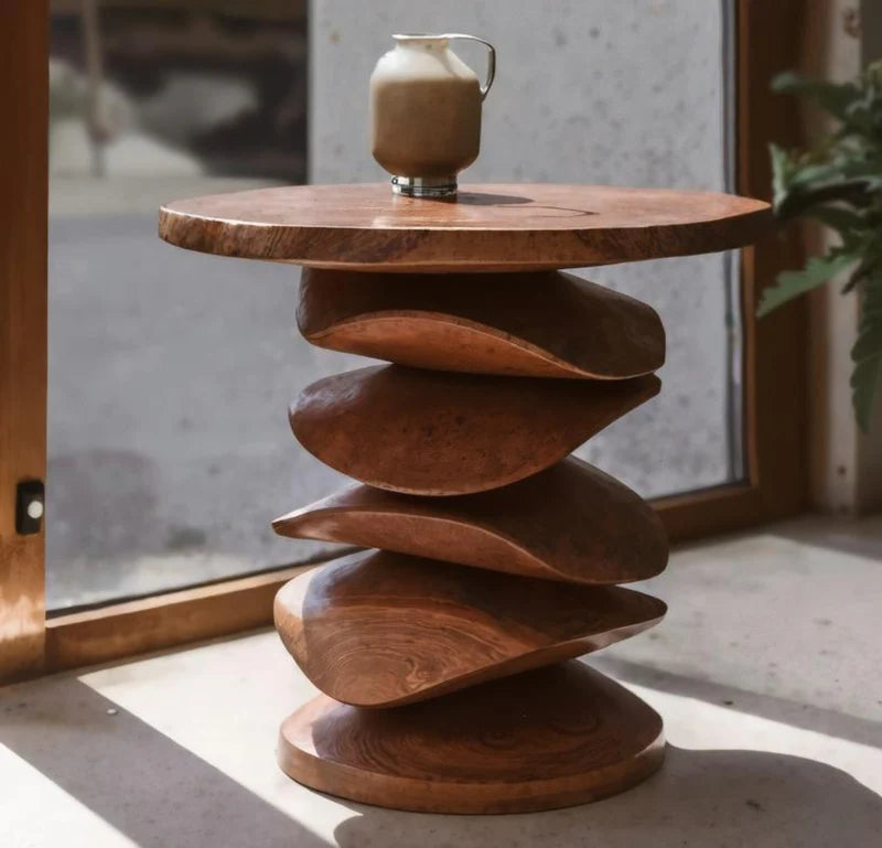 Sculptural Side Table For Living Room Corner