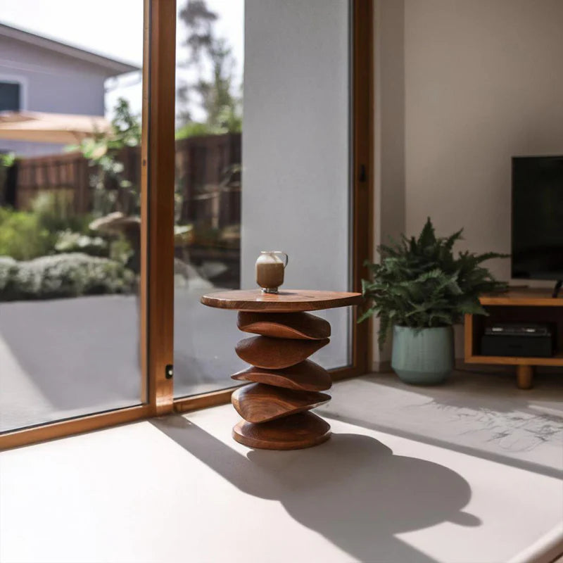 Sculptural Side Table For Living Room Corner