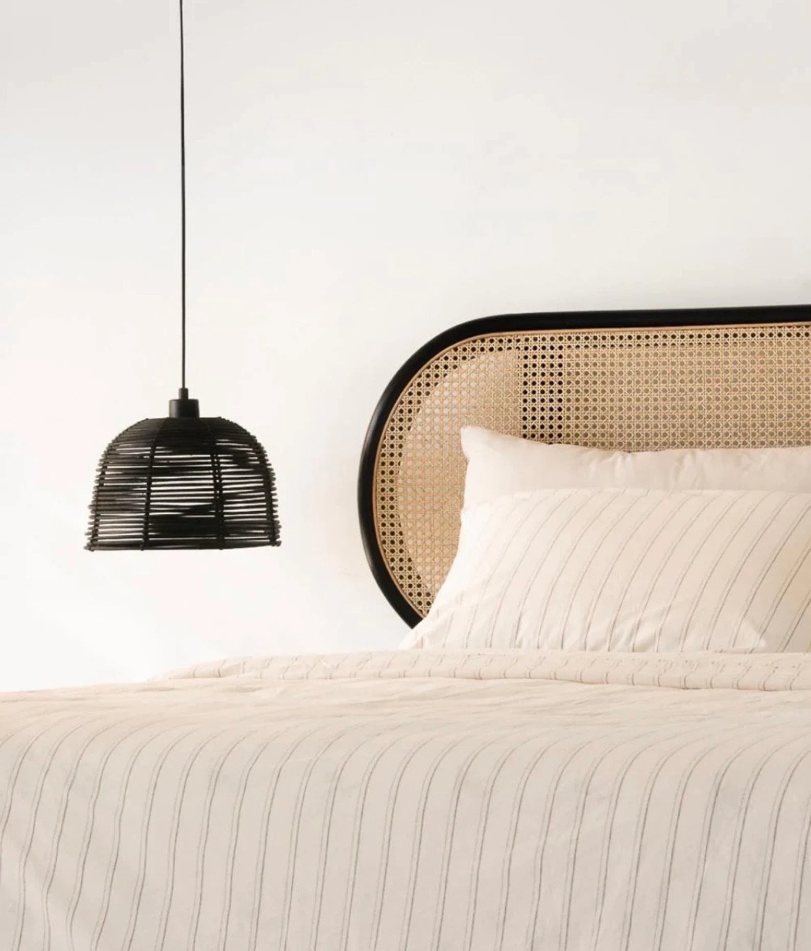 Rattan Black Frame Headboard