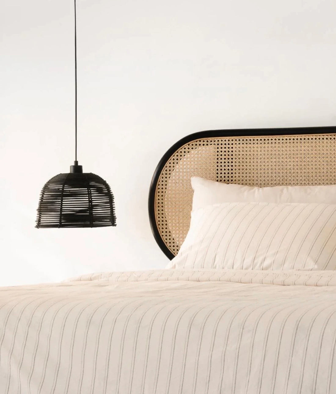 Rattan Black Frame Headboard