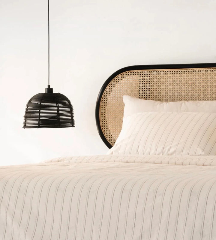 Rattan Black Frame Headboard