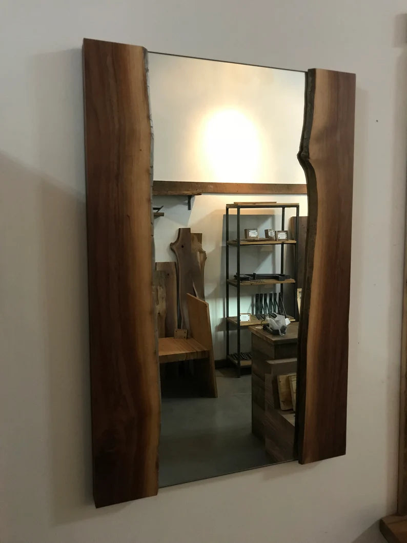 Edge Large Wall Wood Frame Furnished Mirror
