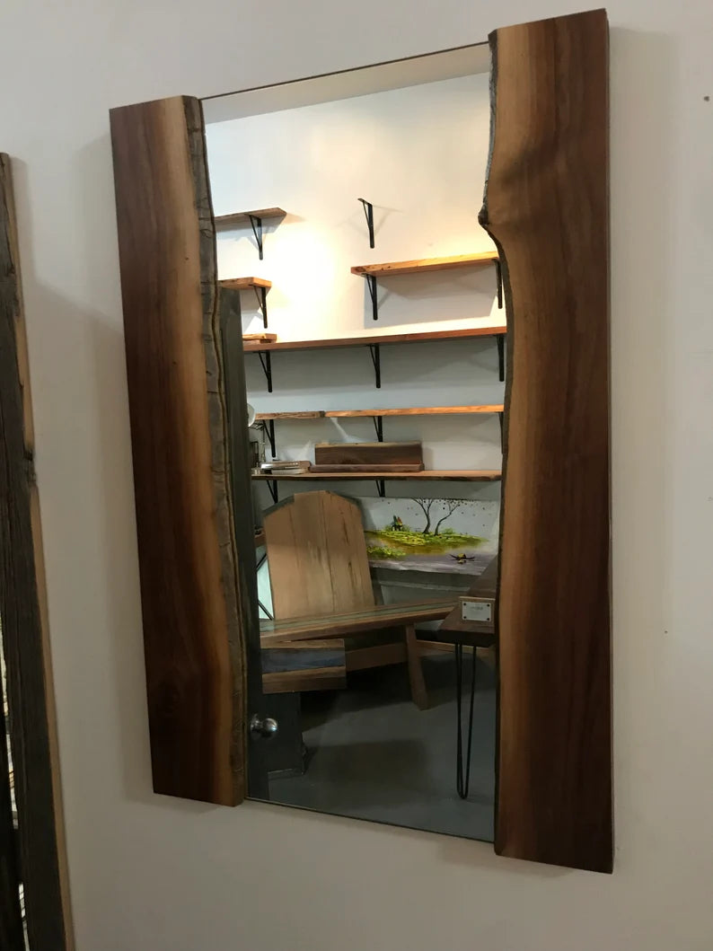 Edge Large Wall Wood Frame Furnished Mirror