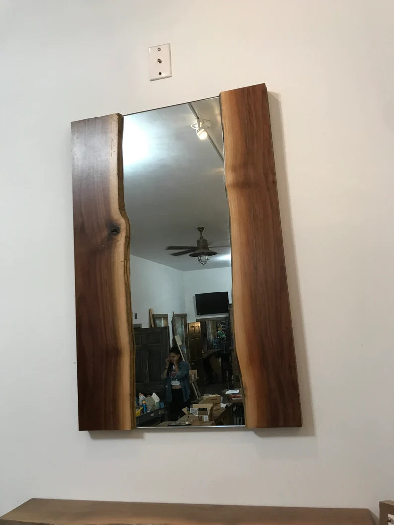 Edge Large Wall Wood Frame Furnished Mirror