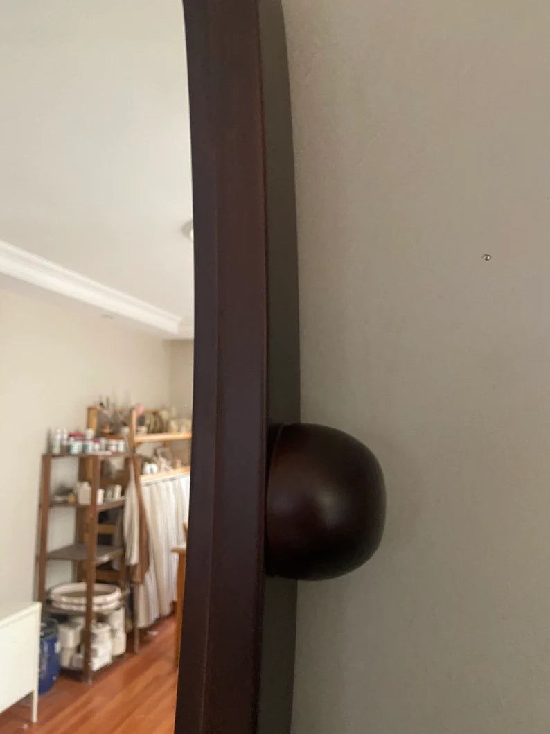 Wooden Oval Mirror Frame with Dots