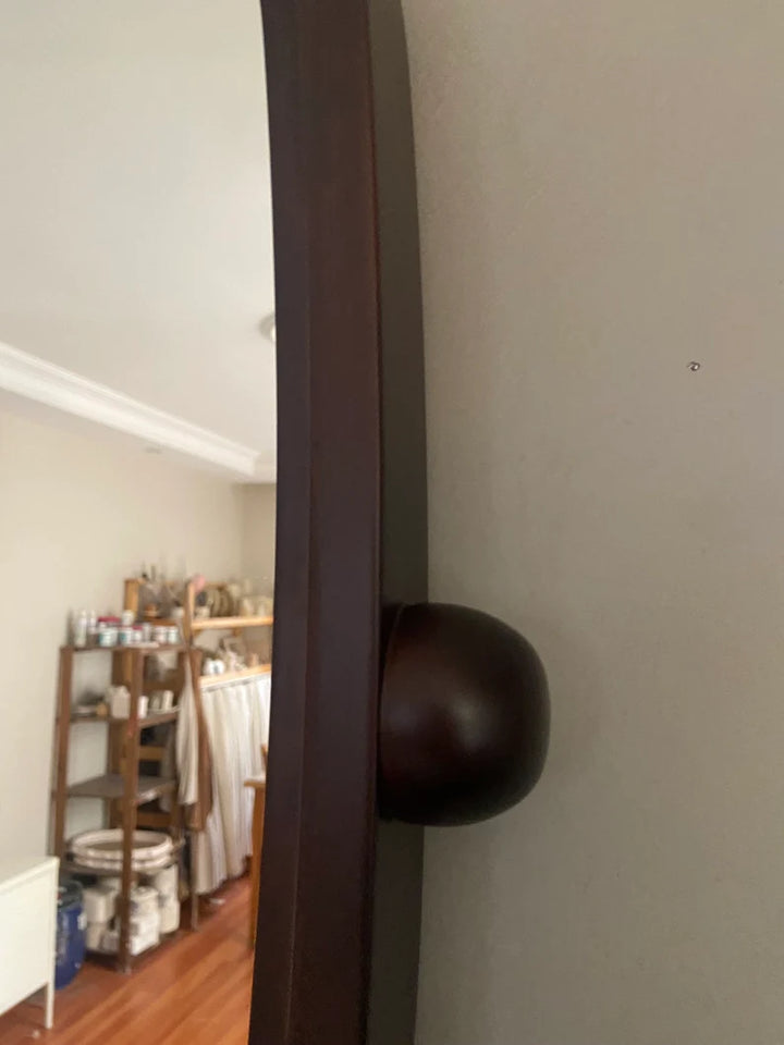 Wooden Oval Mirror Frame with Dots