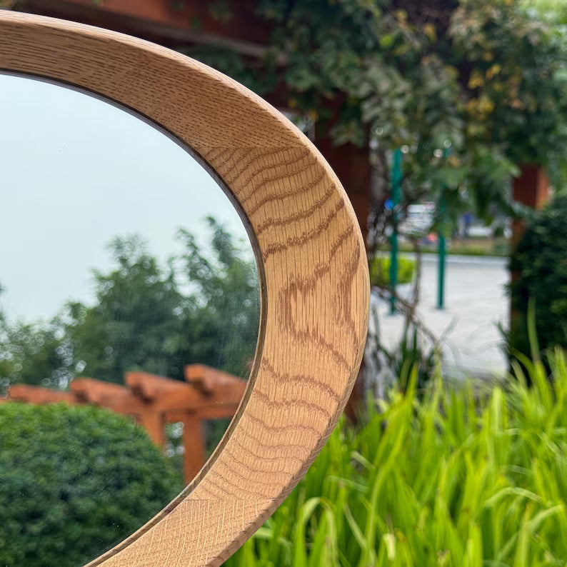 Asymmetrical Wall Mirror: Modern Organic Wood Frame