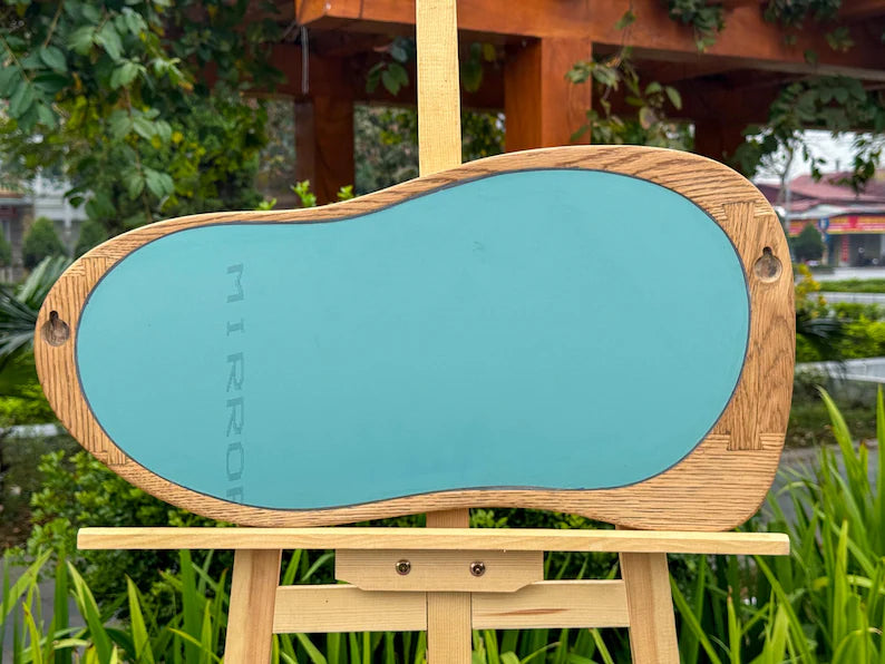 Asymmetrical Wall Mirror: Modern Organic Wood Frame