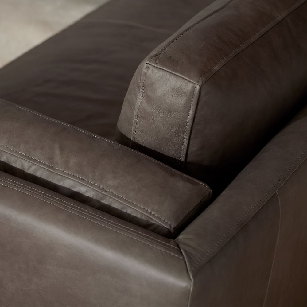 Corbin Leather 2-Piece Bumper Chaise Sectional