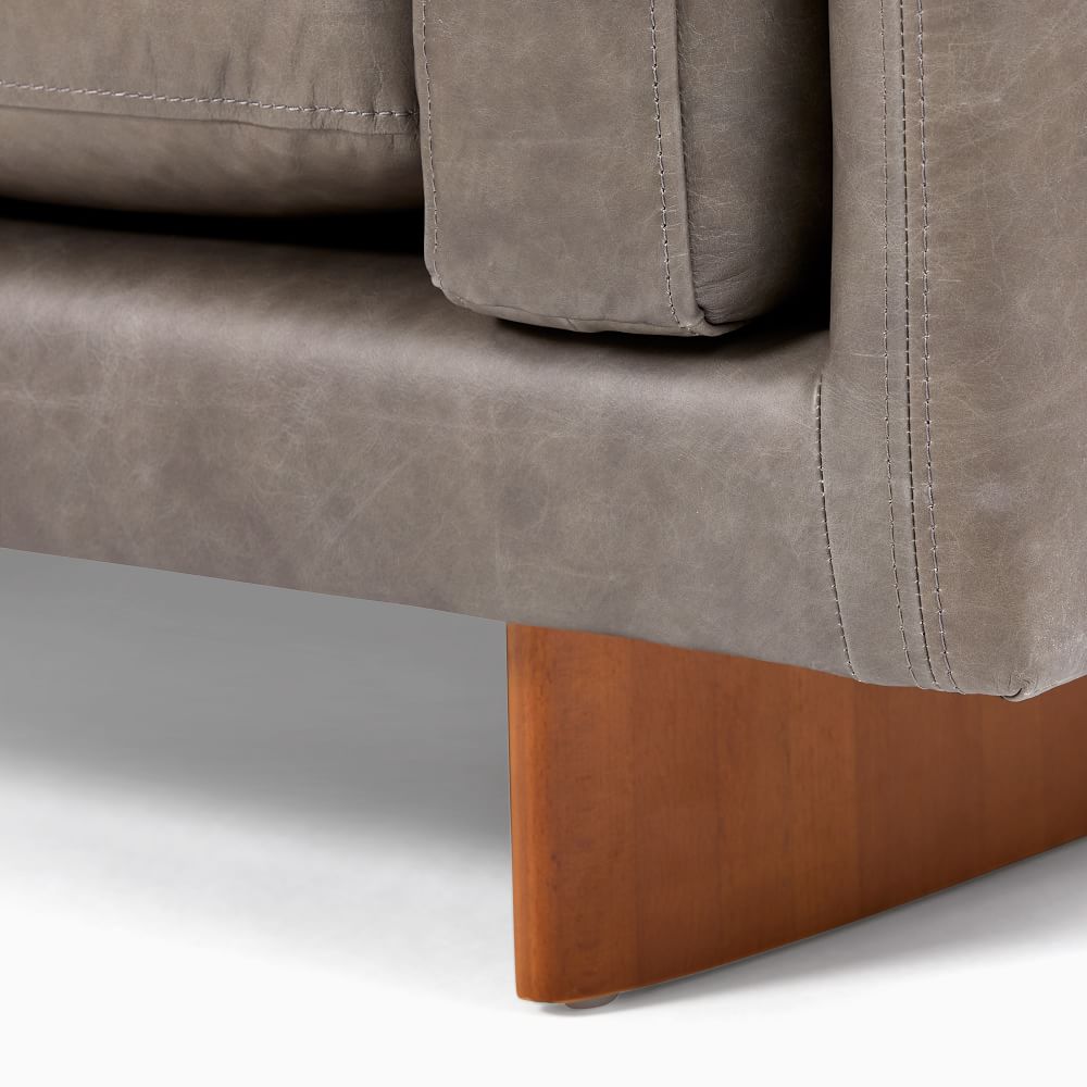 Corbin Leather 2-Piece Bumper Chaise Sectional