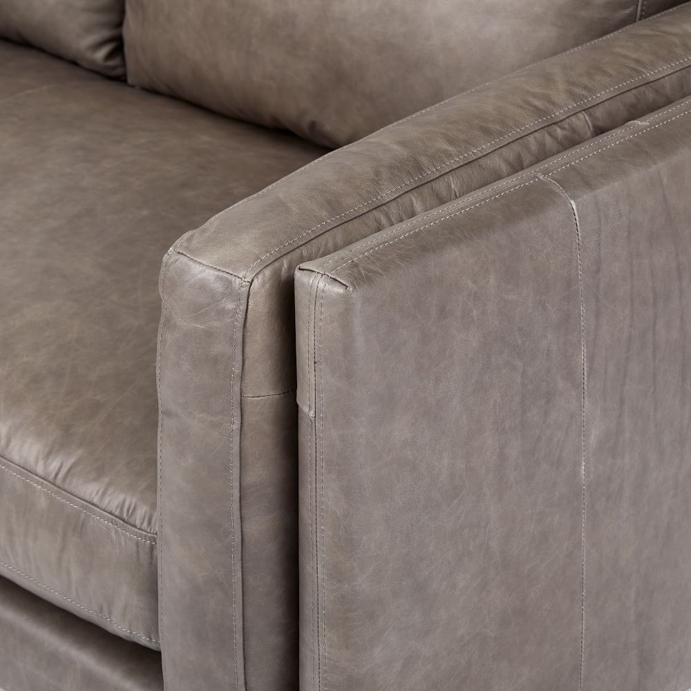 Corbin Leather 2-Piece Bumper Chaise Sectional