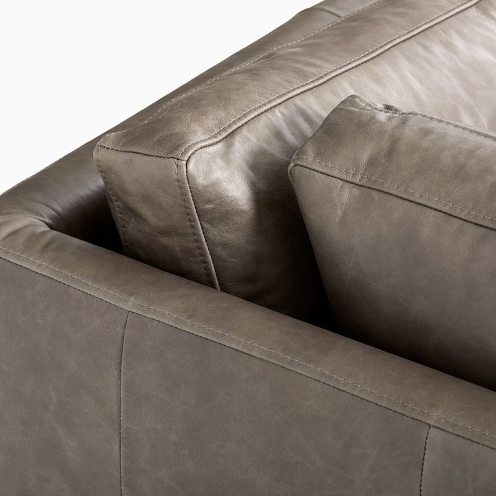 Corbin Leather 2-Piece Bumper Chaise Sectional