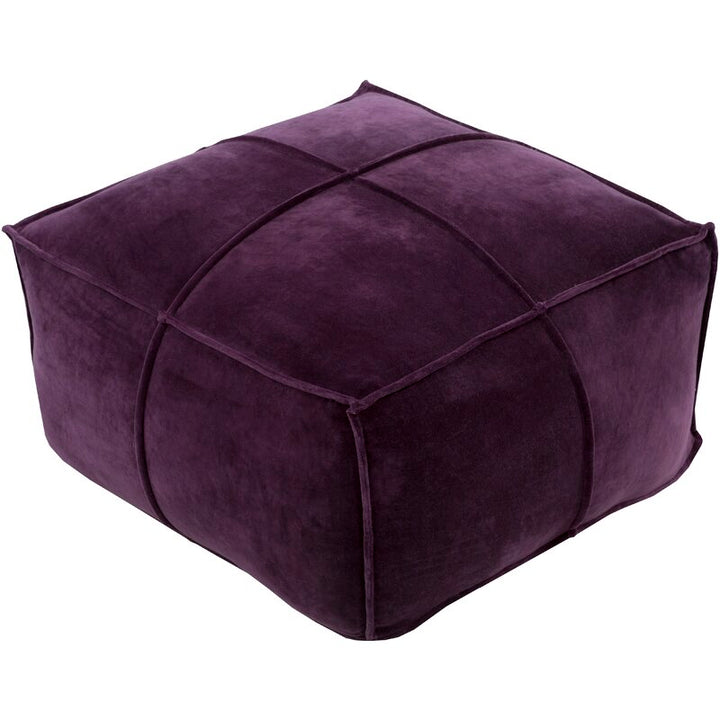 Sage Velvet Square Pouf Ottoman