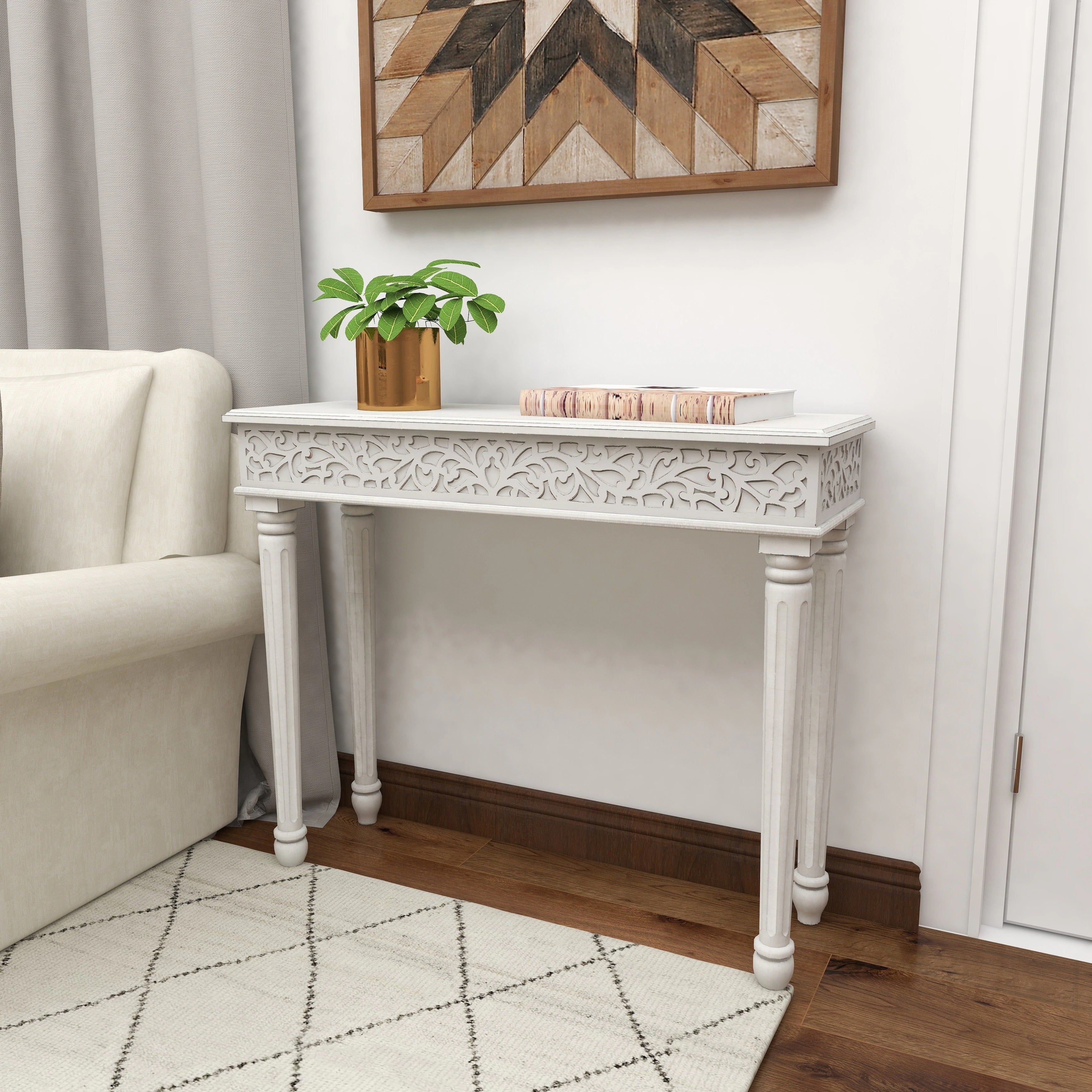 Wood Farmhouse Console Table