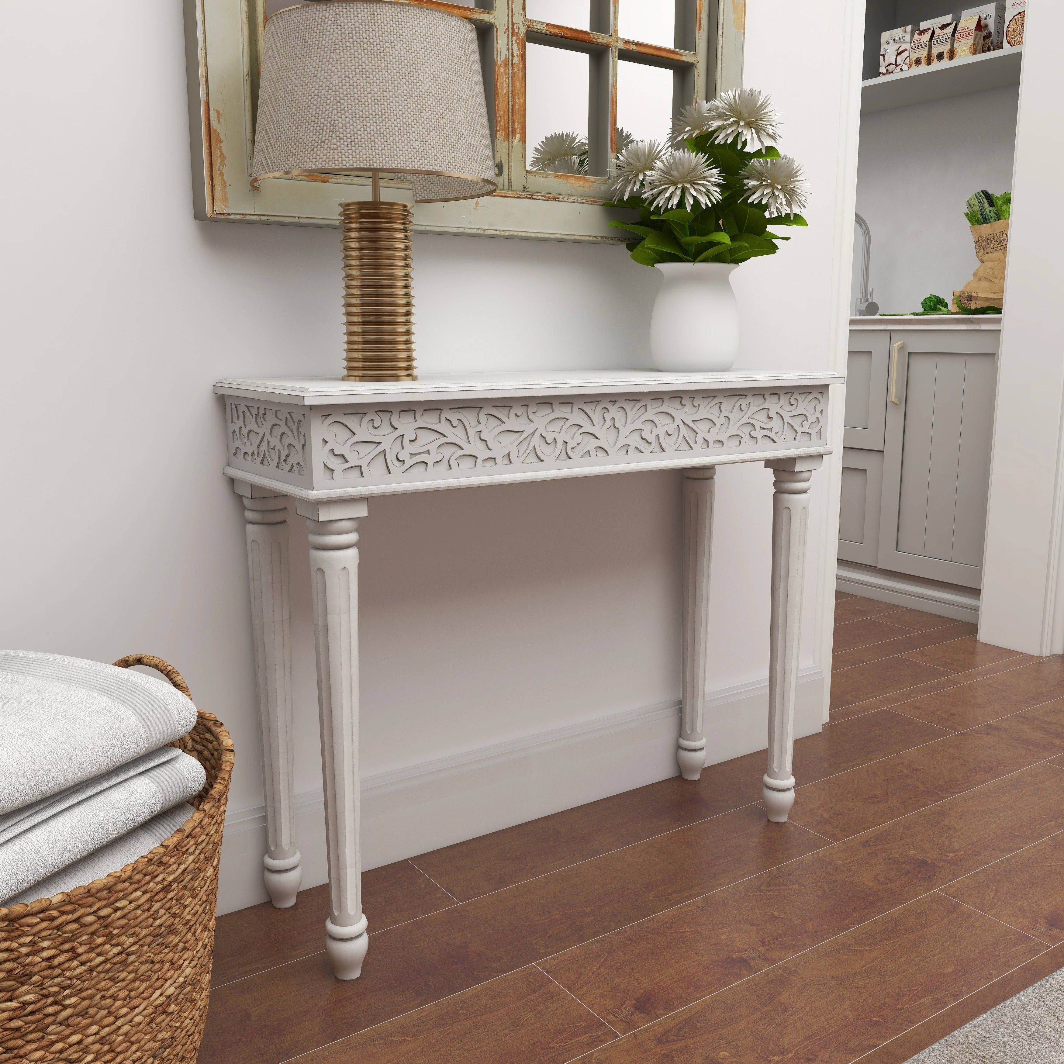 Wood Farmhouse Console Table