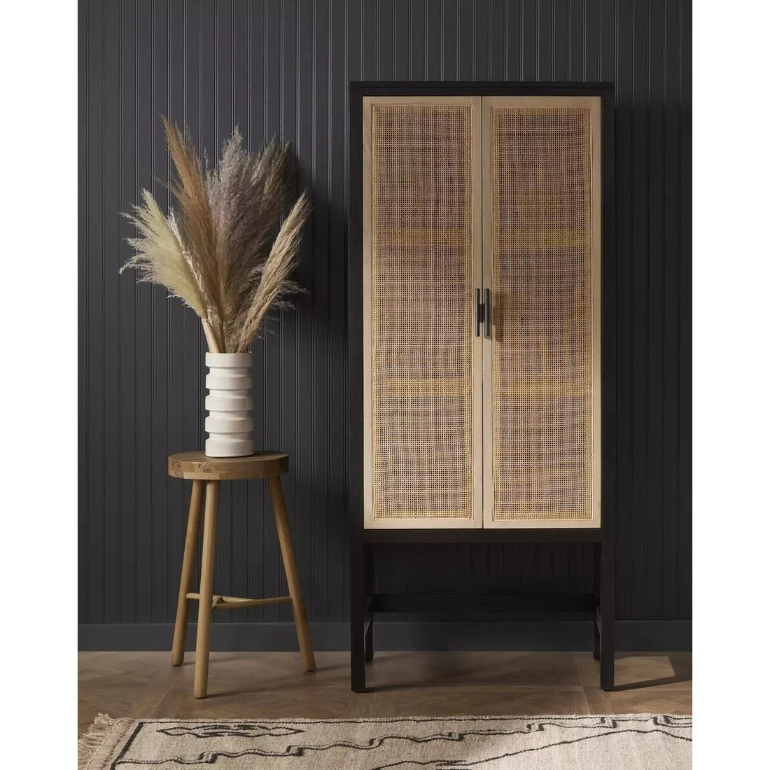 Caprice Narrow Wardrobe - Black Wash Mango