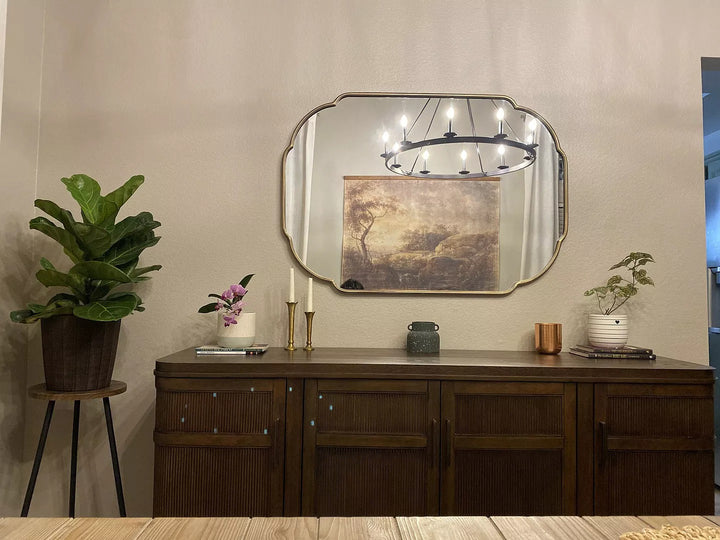 Antique Brass Luna Mirror