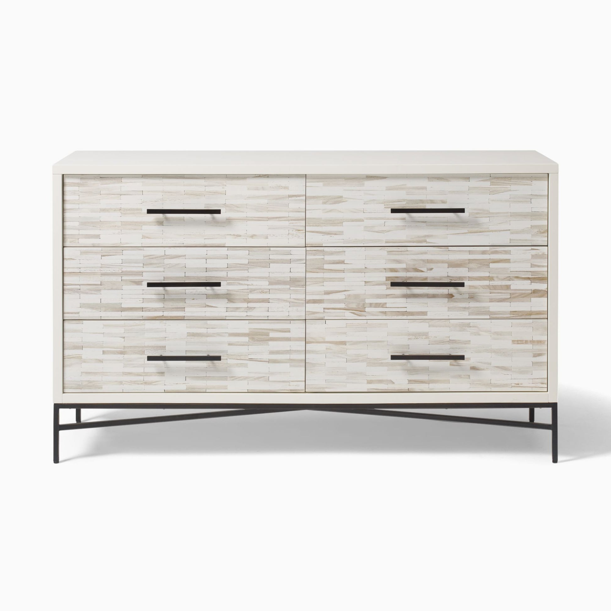Benson Wood Tiled 6-Drawer Dresser