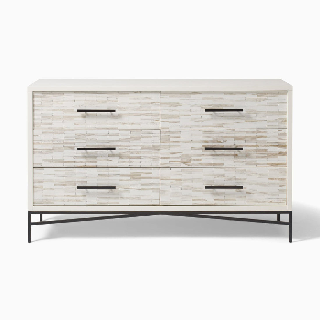 Benson Wood Tiled 6-Drawer Dresser