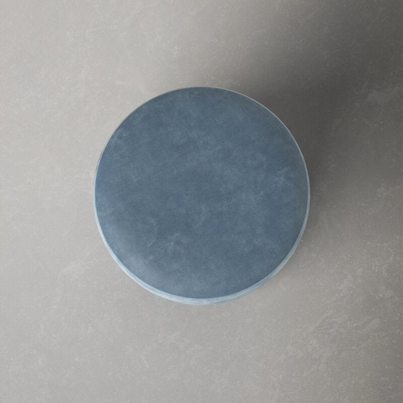 Kason Velvet Round Standard Ottoman
